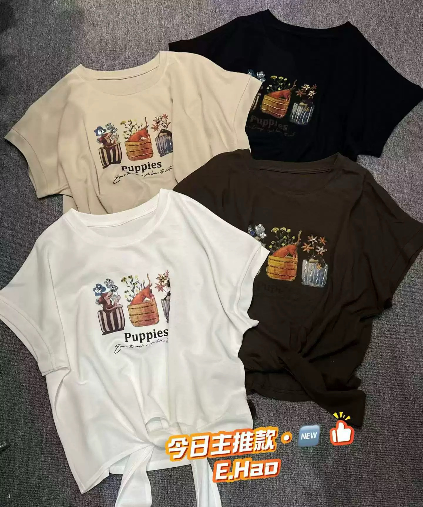 十三行2026夏季设计感趣味卡通绑带短袖欧洲站小个子时髦小众T恤