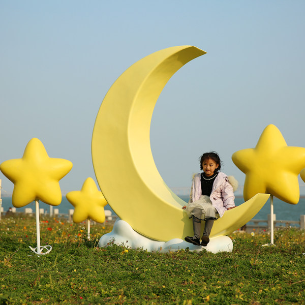 Крупномасштабный на открытом воздухе стекло, сталь сеть luna Яркий звезда любовь Отдел продаж скульптур праздник Деревенский бой карта аксессуары украшение