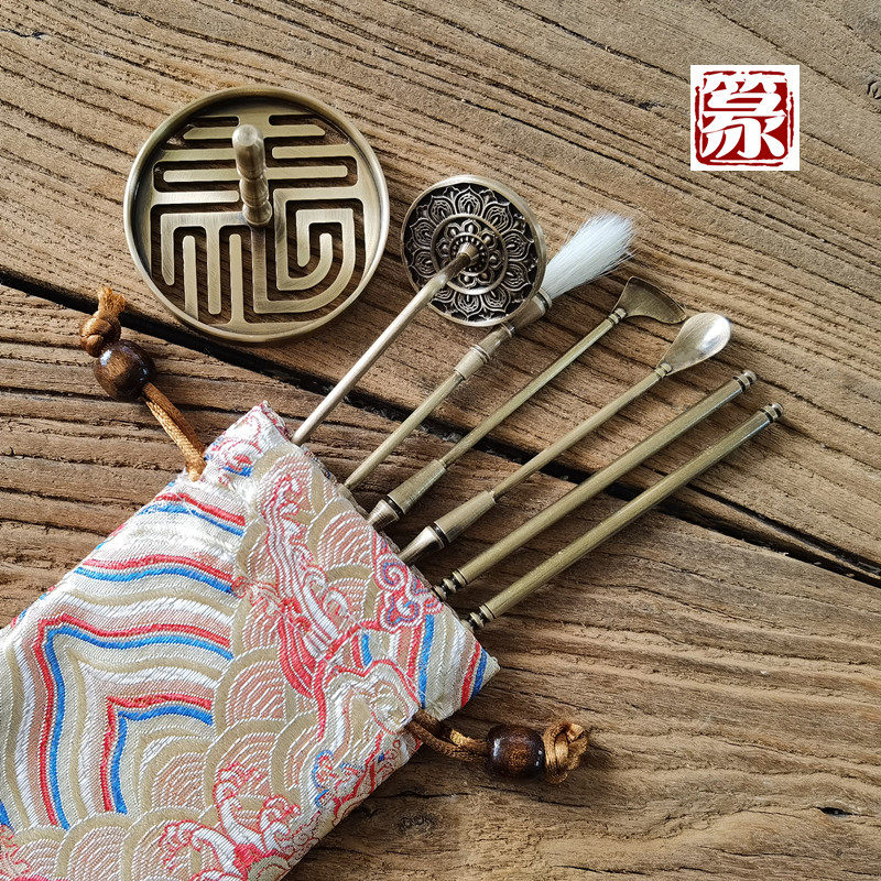 香篆套装沉香用品用具香道用具带收纳袋纯铜灰压香勺香铲香篆香印,家居饰品,香篆,淘宝优惠券,粉丝福利购,淘宝优惠卷