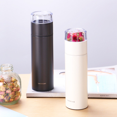 透明盖直身316不锈钢乐扣保温杯