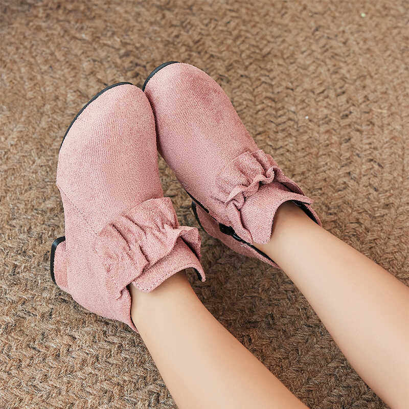 时尚女童鞋子冬季2025新款韩版儿童靴子春秋马丁靴短靴高跟英伦风