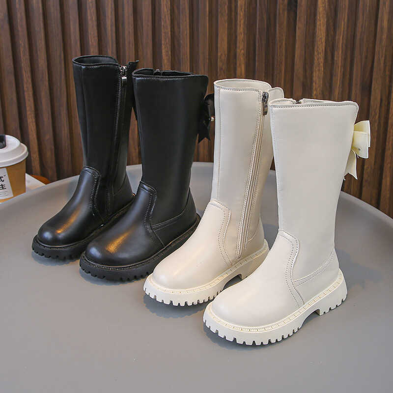 马丁靴新款加绒高筒女童洋气秋冬