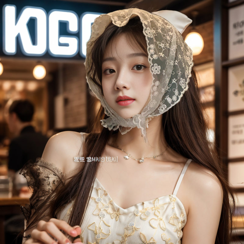 法式白色蕾丝花朵巾女夏