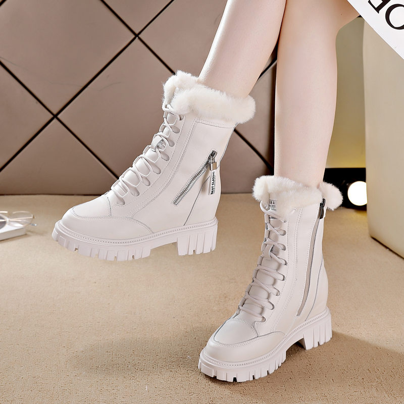 真皮厚底内增高雪地靴休闲运动鞋