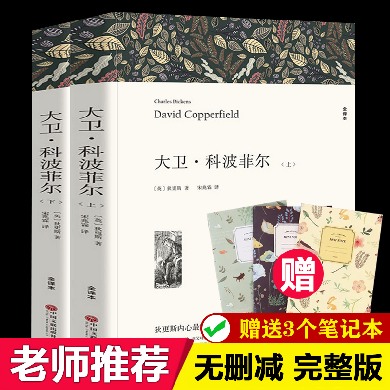 【无删减】大卫科波菲尔 正版包邮高中生原著原版全译本世界经典文学名著长篇小说人民文学出版大卫·科波菲尔