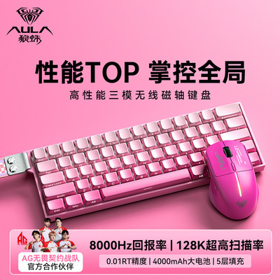 质保两年-狼蛛三模无线磁轴键盘