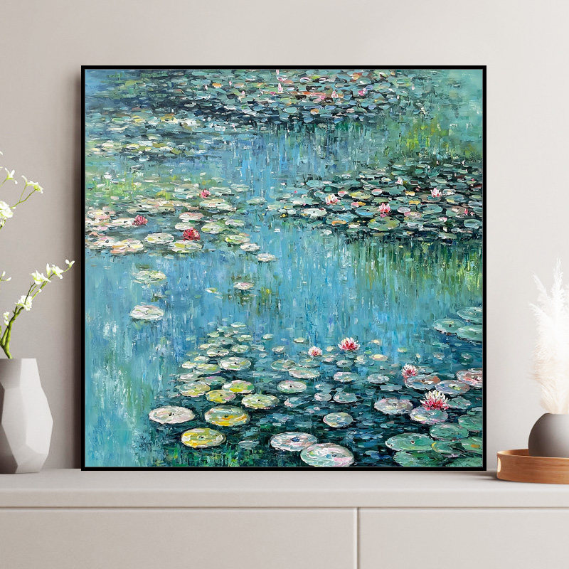 diy数字油画新款高颜值睡莲纯手绘油彩画解压丙烯环保家居装饰