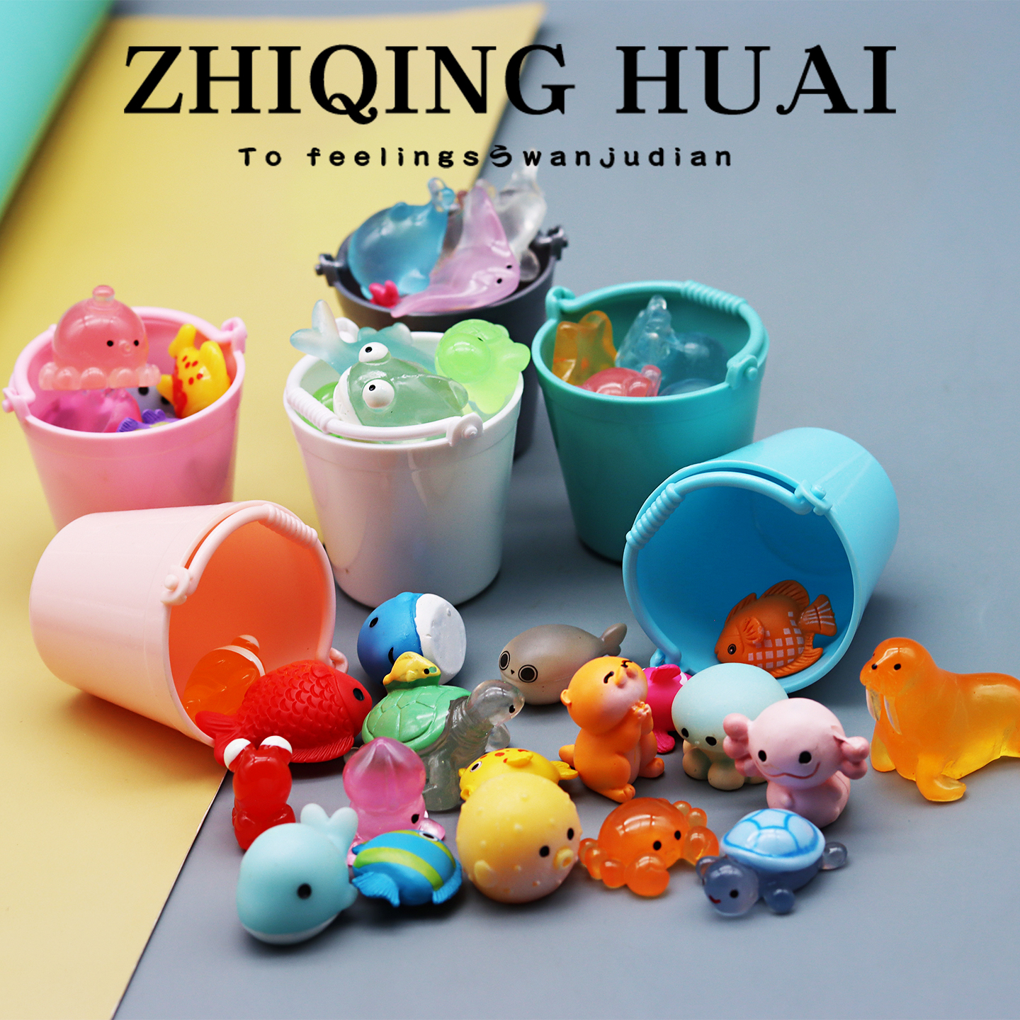 独立盲袋海洋生物鱼海豚章鱼水桶
