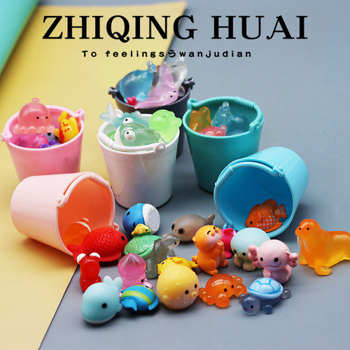 独立盲袋海洋生物鱼海豚章鱼水桶