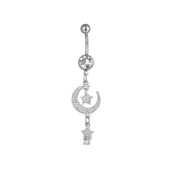 亚马逊肚脐钉铜镶锆吊坠肚脐钉性感肚脐环时尚 肚脐人体穿刺饰品