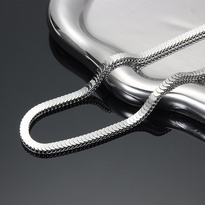 钛钢项链男女鱼鳞层次鳞片锁骨链