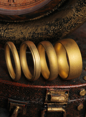 古法金男士复古风戒指欧美跨境做旧男戒婚戒亚马逊希音temu新款