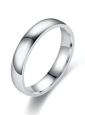 简约4MM光面钛钢戒指