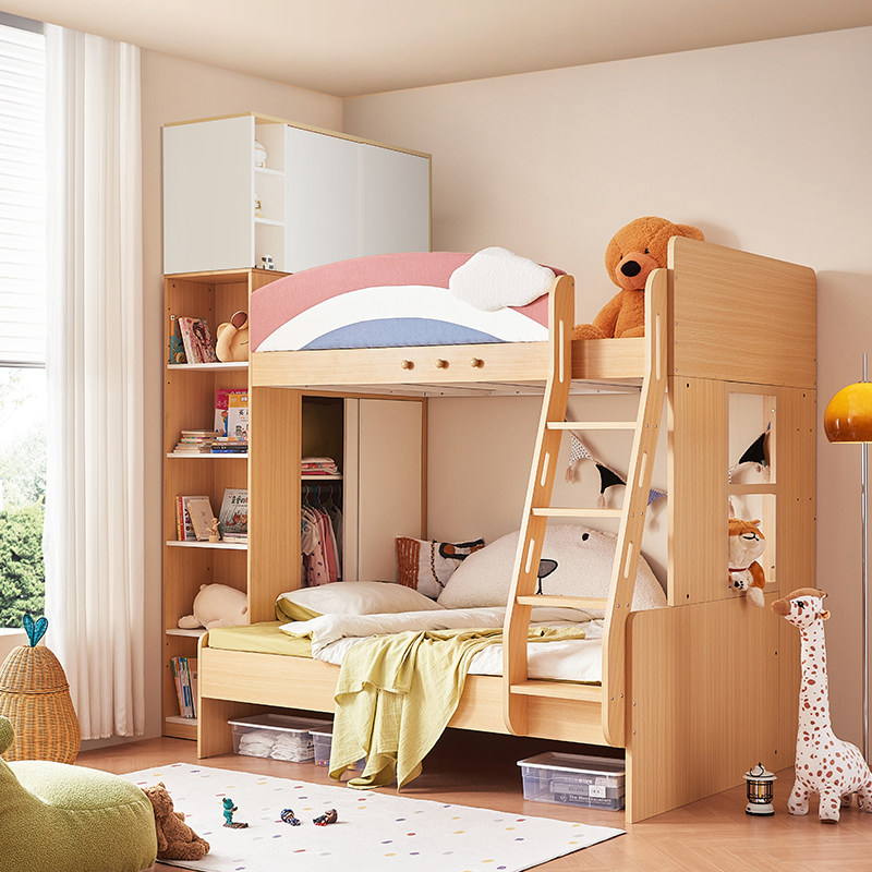 安兰图上下铺儿童上下床衣柜双层床高低床儿童床上下铺男孩女孩床