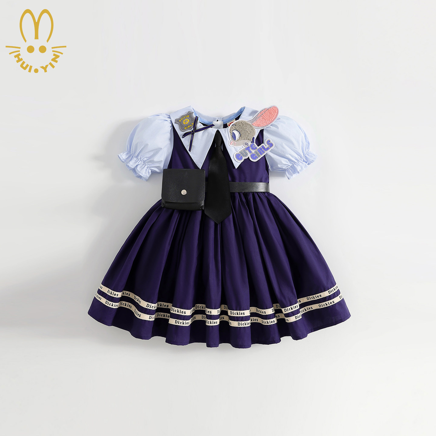 疯狂动物城女童夏装新款兔子警官生日学院风公主裙子儿童连衣裙夏