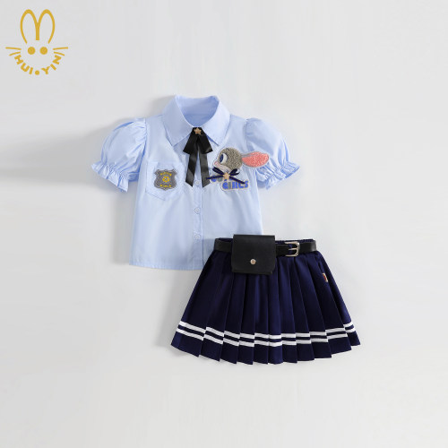 女童两件套jk兔子警官生日公主裙
