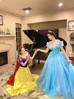 【出租】迪士尼成人公主裙电影灰姑娘Cosplay舞会礼服婚纱礼服裙