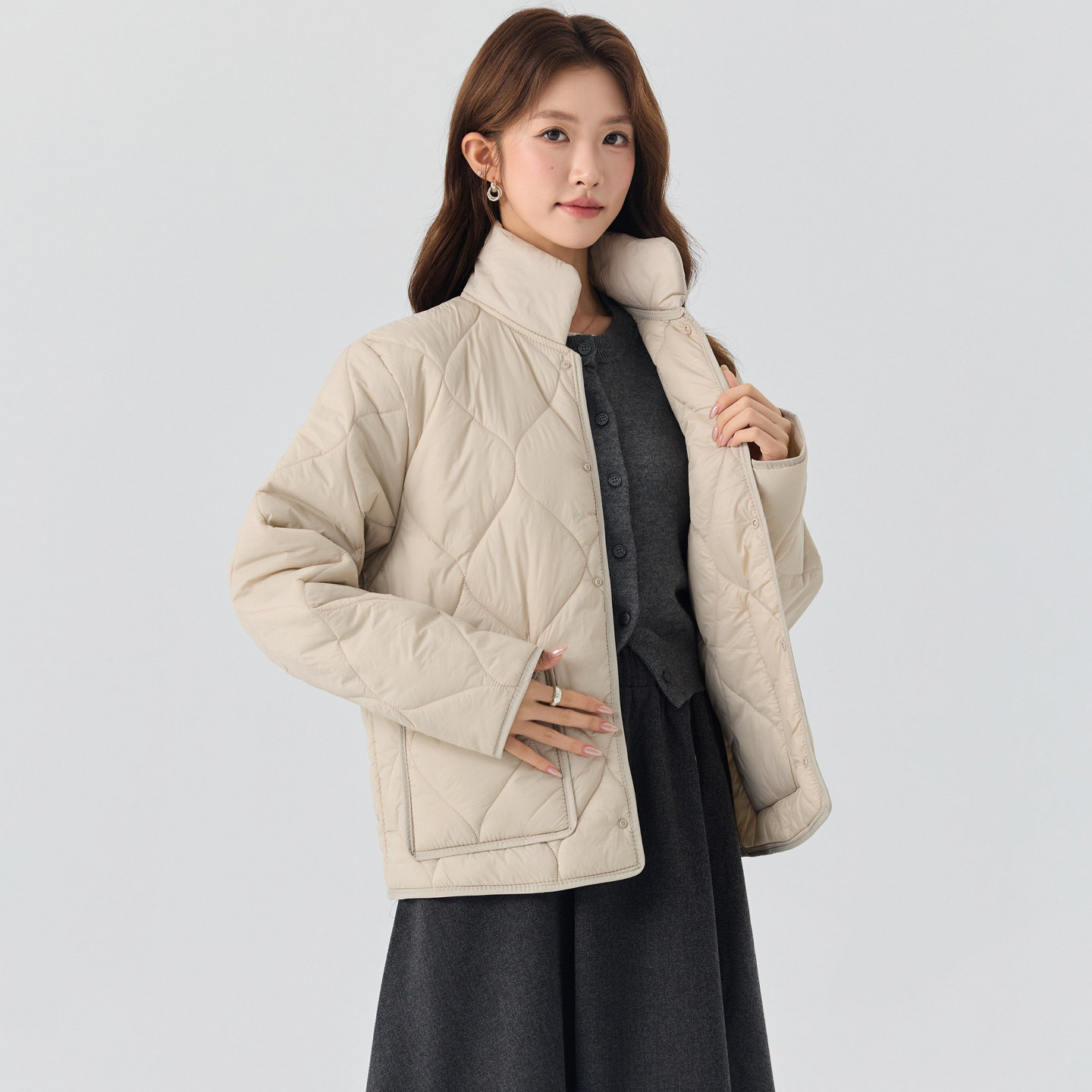 保暖羽绒棉立领棉服轻薄内搭