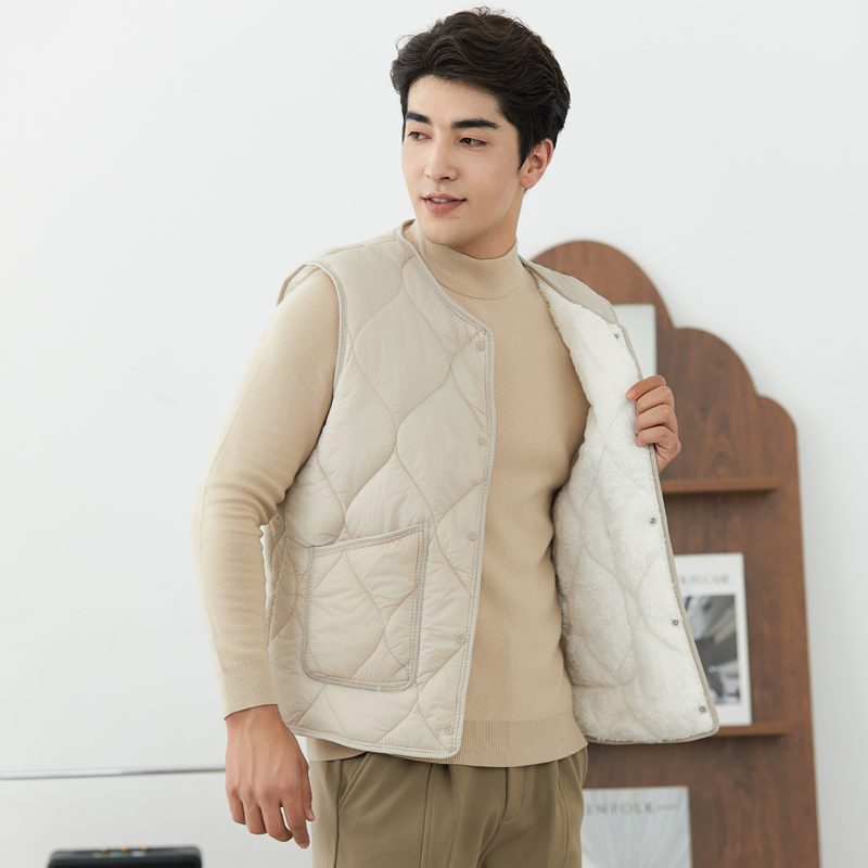 加绒加厚马甲修身秋冬单排扣