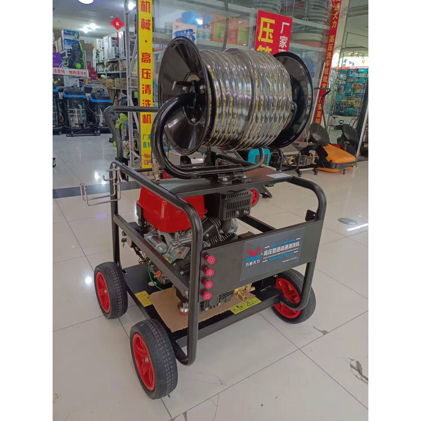 汽油高压管道疏通机饭店下水道小区管道柴油高压管道疏通机单杠