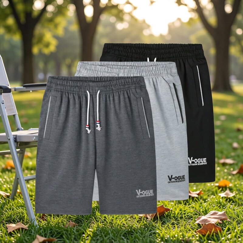 透气五分裤休闲宽松运动2026夏季短裤男士薄款潮流中青年口袋沙滩