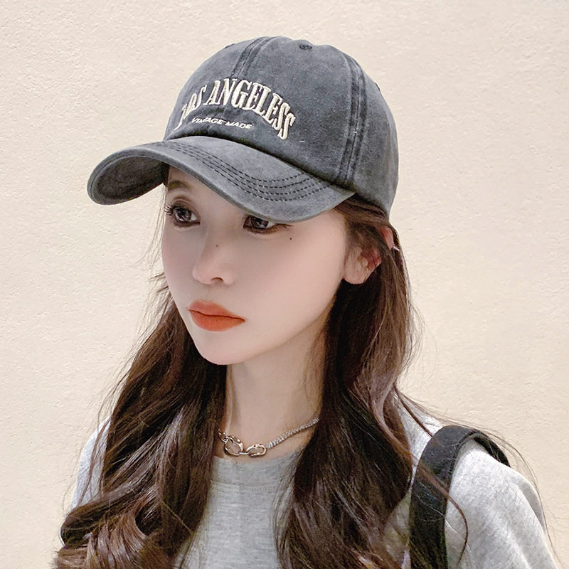 ins复古灰色棒球帽子女款夏季美式水洗大头围潮秋冬显脸小鸭舌帽,服饰配件/皮带/帽子/围巾,帽子,淘宝优惠券,粉丝福利购,淘宝优惠卷