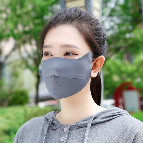 夏季无痕防晒面罩抗UV口罩薄款冰丝透气遮阳遮脸女高弹护眼角