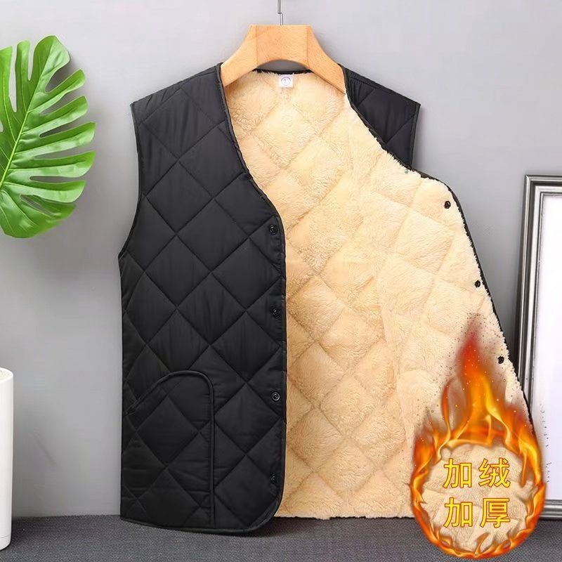 中老年人棉马甲男士2025冬季新款加绒加厚口袋坎肩爷爷保暖棉背心,男装,常规马甲,淘宝优惠券,粉丝福利购,淘宝优惠卷