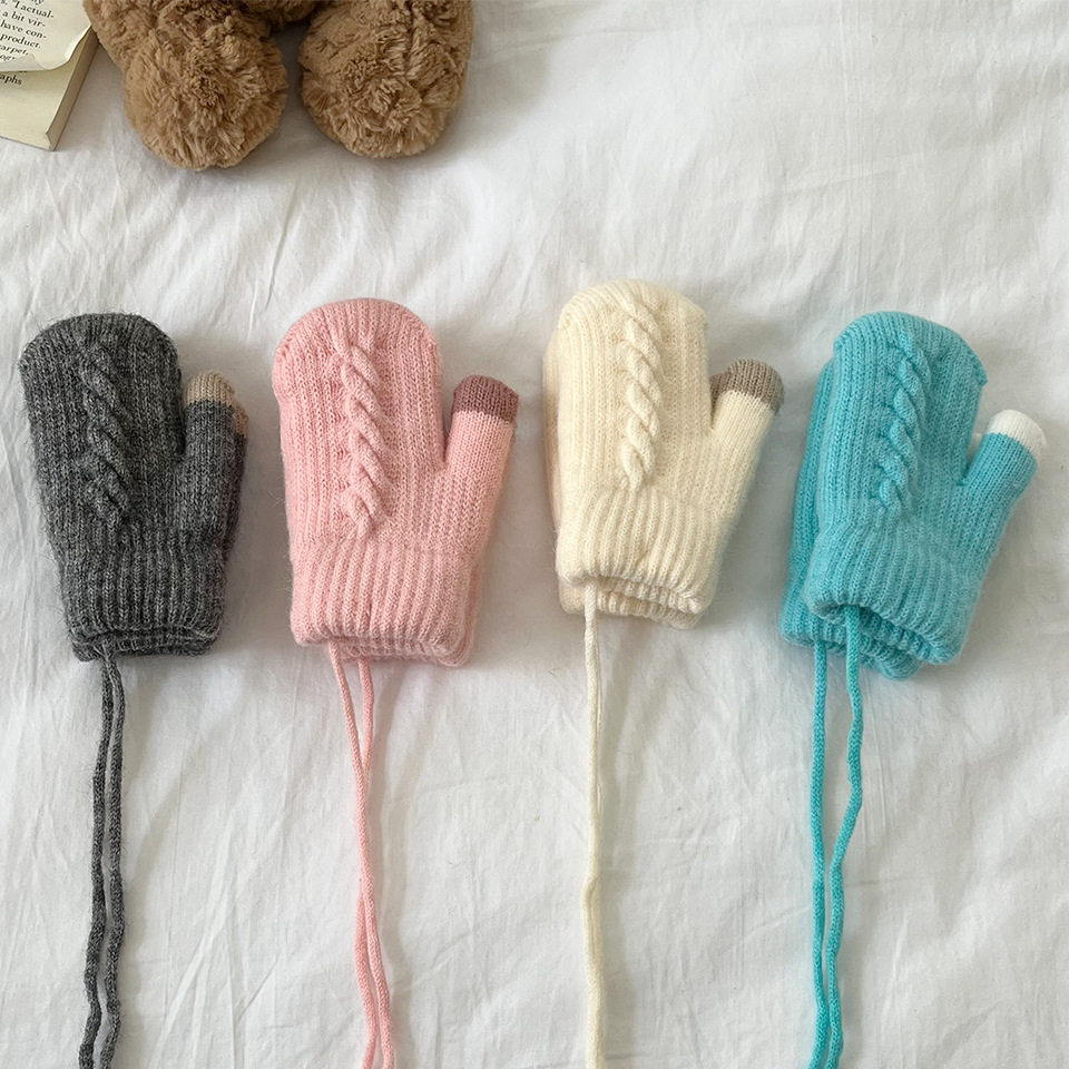 儿童挂脖手套秋冬季0-2岁1婴幼儿男宝宝女童加绒毛线包指保暖加厚,服饰配件/皮带/帽子/围巾,手套,淘宝优惠券,粉丝福利购,淘宝优惠卷