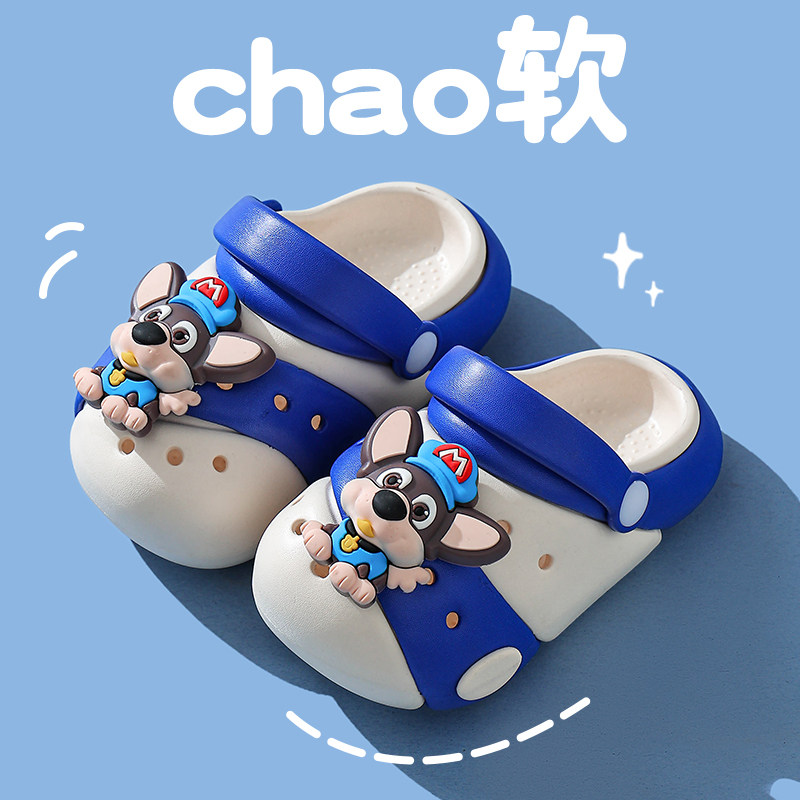 儿童拖鞋夏季2026室内外穿防滑厚底耐磨女孩卡通洞洞鞋包头凉拖鞋