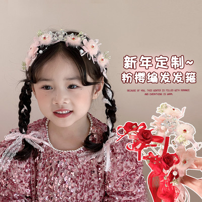 头箍防滑不勒头宝宝新年头饰飘带红色儿童皇冠发箍2025新款女童