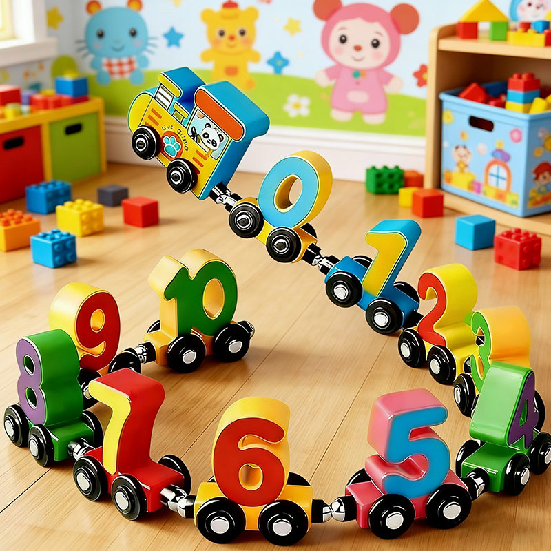 磁力积木磁性数字小火车玩具儿童益智拼装宝宝女孩1一3岁到6男孩