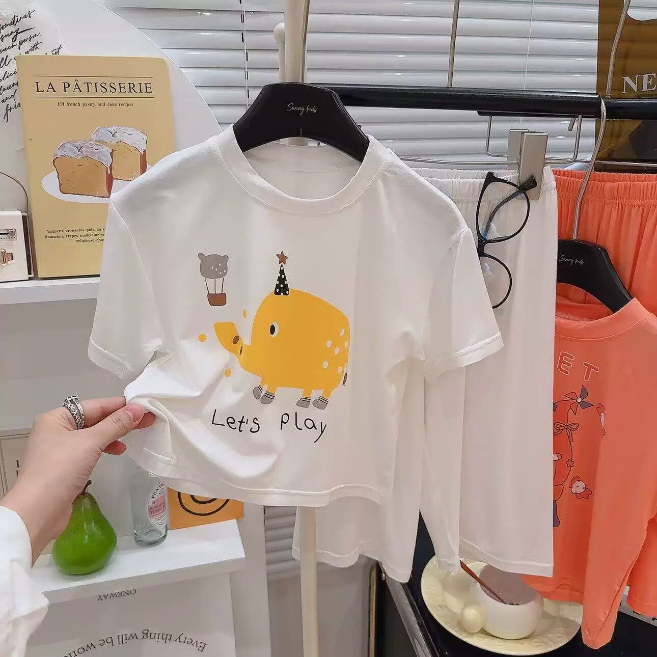 儿童莫代尔短袖套装男童睡衣T恤家居服女童薄款七分裤韩版空调服