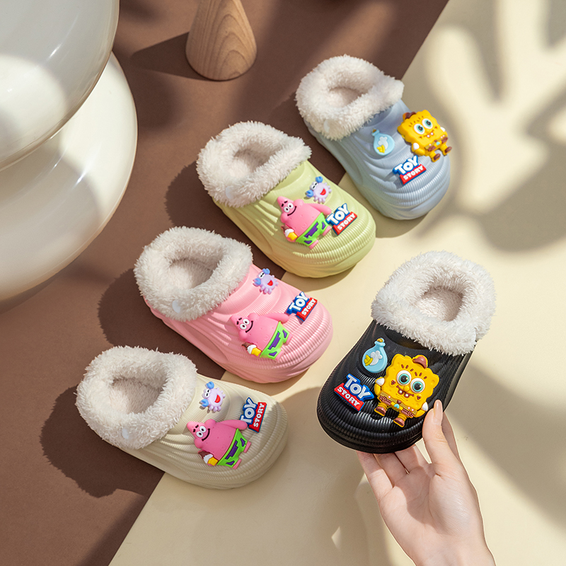 儿童棉拖鞋2025新款秋冬季男女童室内家居防水防滑卡通宝宝保暖鞋