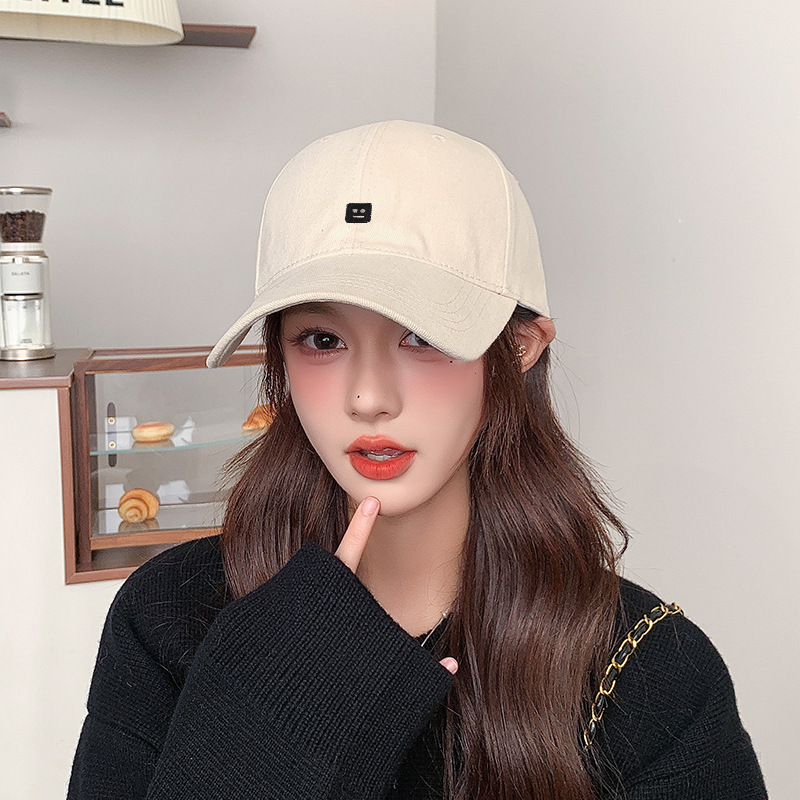 韩版ins简约鸭舌帽子女2025新款春秋季素颜百搭宽檐显脸小棒球帽