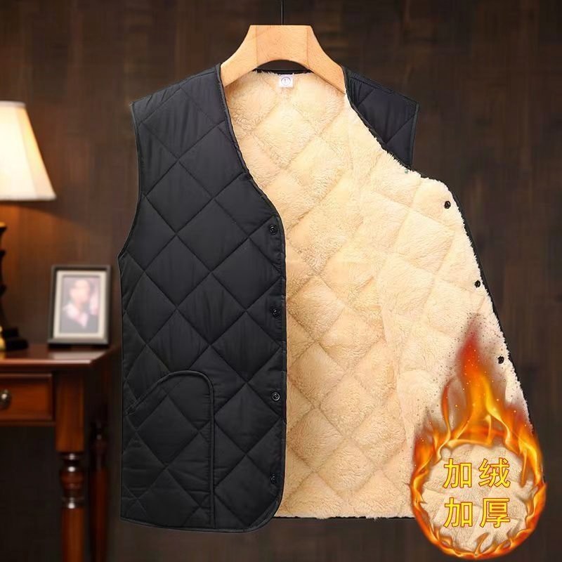 中老年人棉马甲男士2025冬季新款加绒加厚口袋坎肩爷爷保暖棉背心,男装,常规马甲,淘宝优惠券,粉丝福利购,淘宝优惠卷