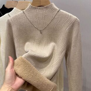 东莞大朗毛衣不起球正品加绒加厚秋冬新款高端女打底针织衫上衣