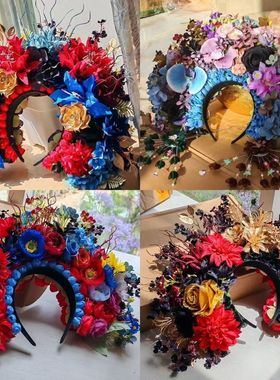 【黑色系】暗色系泉州簪花围头饰发箍汉服配饰拍照道具加密款