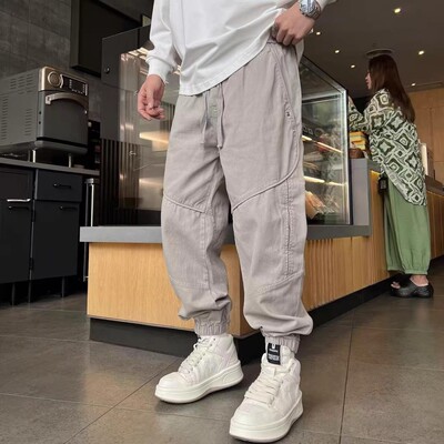 DB 男装秋季潮牌束脚美式工装裤街头男士纯棉休闲裤宽松百搭-593