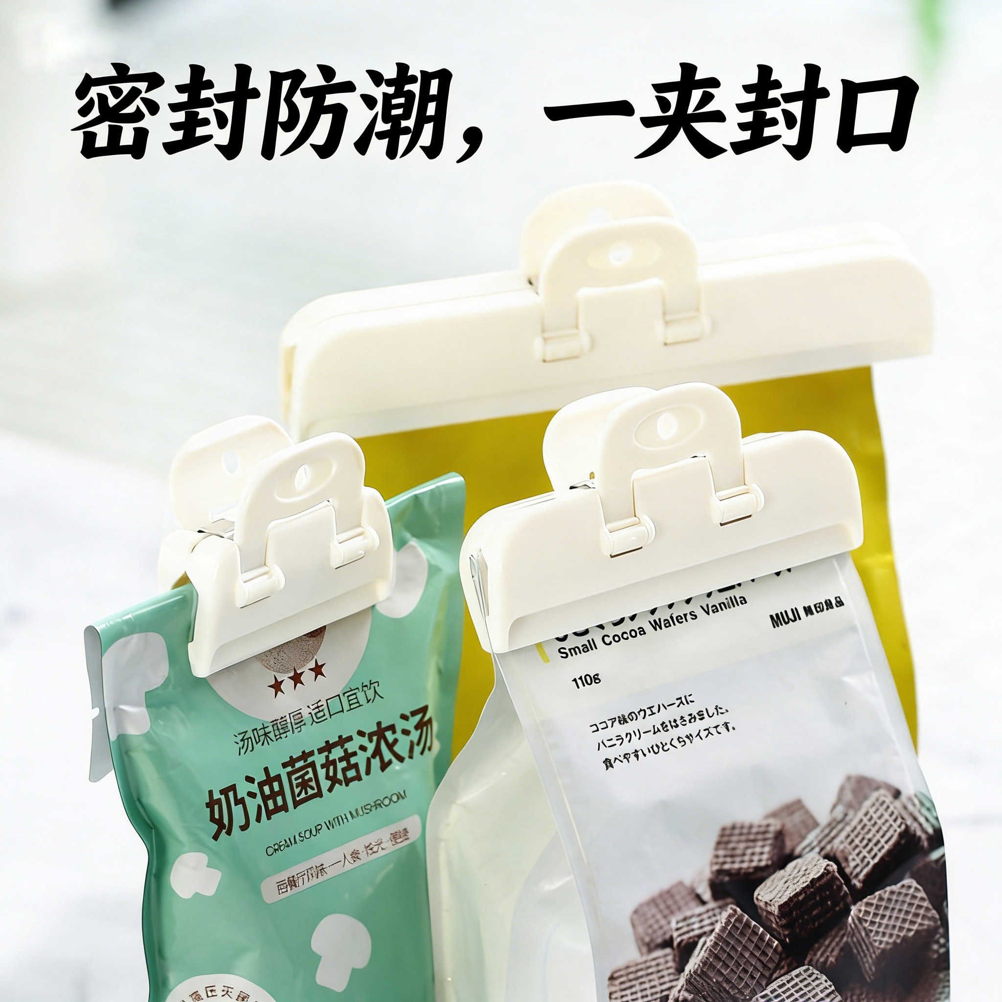 封口夹食品保鲜密封夹零食薯片茶叶奶粉食品夹家用防潮夹子保鲜夹