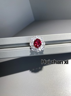 Hui zhan xi培育红宝大克拉设计款戒指