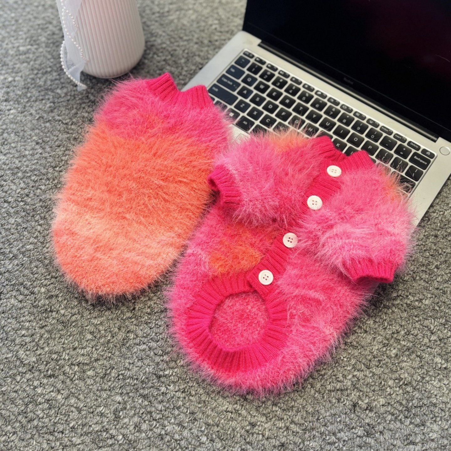 毛绒毛衣猫狗保暖加厚毛茸茸纽扣装饰可爱宠物服装猫犬通用套头红,宠物/宠物食品及用品,猫宠物服装/雨衣（新）,淘宝优惠券,粉丝福利购,淘宝优惠卷