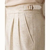 子 直筒垂感免烫裤 巴黎扣高腰西裤 男秋冬那不勒斯商务绅士休闲长裤