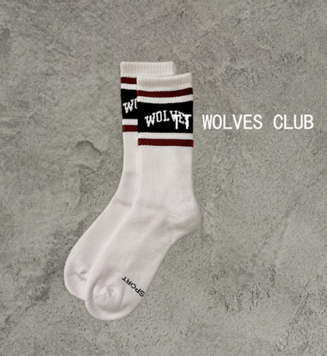 TT WOLVES狼头好穿百搭经典款无缝运动男女同款长袜均码W3