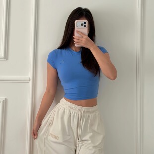 S33 女士运动短袖 TTWOLVES超轻磨毛弹力棉BabyTee刺绣基础款 短款