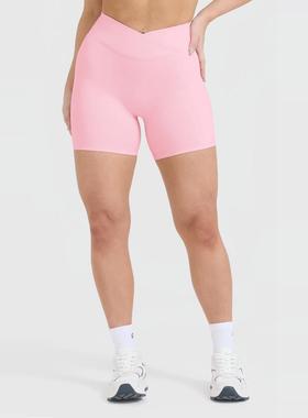 TTWOLVES女士速干健身运动锦纶双面磨毛定染色V腰交叉短裤S47