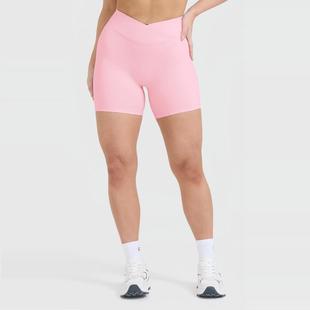 TTWOLVES女士速干健身运动锦纶双面磨毛定染色V腰交叉短裤 S47