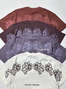 必冲TT WOLVES狼头后背狼头超帅健身训练运动夏季宽松男女短袖D21