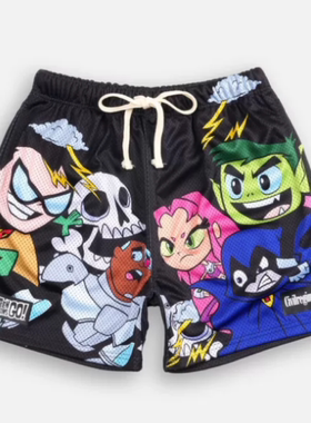 TTWOLVES男女同款少年泰坦联名限定宽松透气网眼健身运动短裤D458