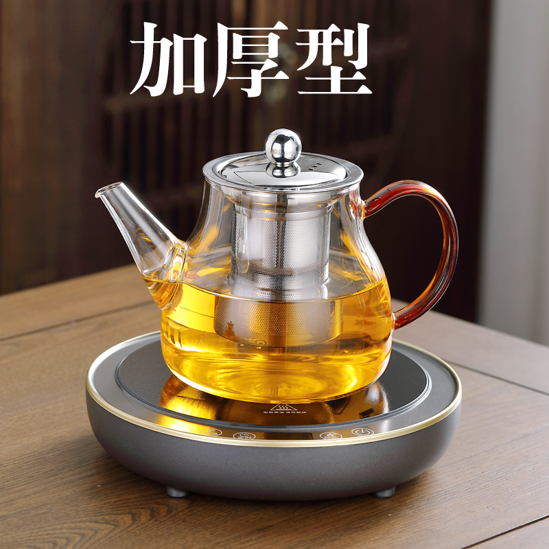 加厚型高硼硅玻璃耐热茶壶